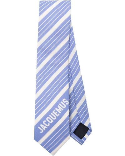 Jacquemus La Cravate Gestreepte Stropdas - Blauw