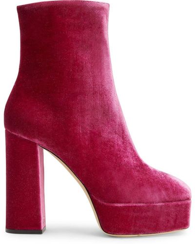 Giuseppe Zanotti Morgana Leo Velvet Ankle Boots - Pink