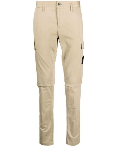 Mens Stone Island beige Compass-Patch Cargo Trousers