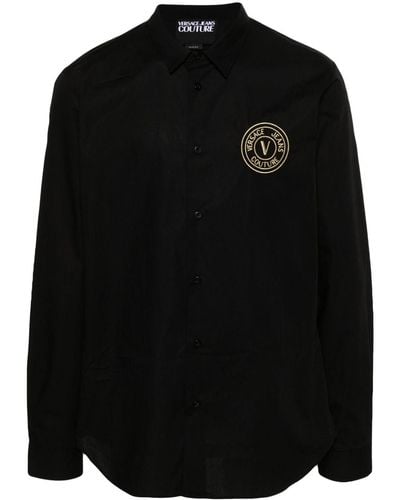 Versace Overhemd Met Geborduurd Logo - Zwart