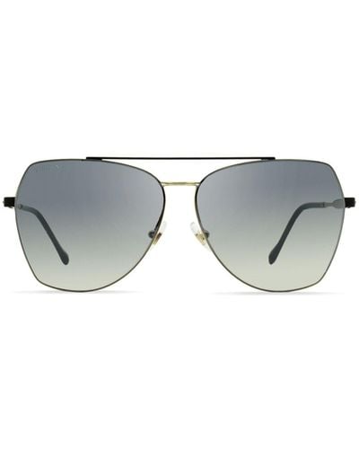 Longines Gradient-lenses Pilot-frame Sunglasses - Grey