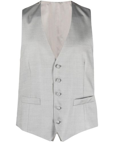 Dell'Oglio Button-front Tailored Waistcoat - Gray
