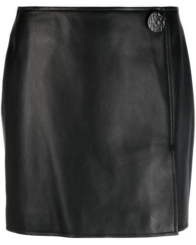 Stand Studio Straight Faux-leather Mini-skirt - Black