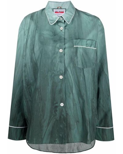 F.R.S For Restless Sleepers Pipe-trim Pyjama Shirt - Green
