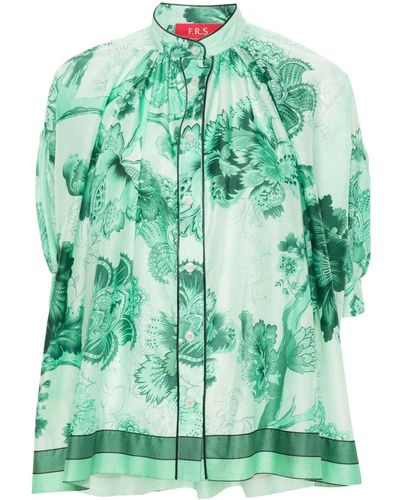 F.R.S For Restless Sleepers Ferusa Botanical-print Blouse - Green
