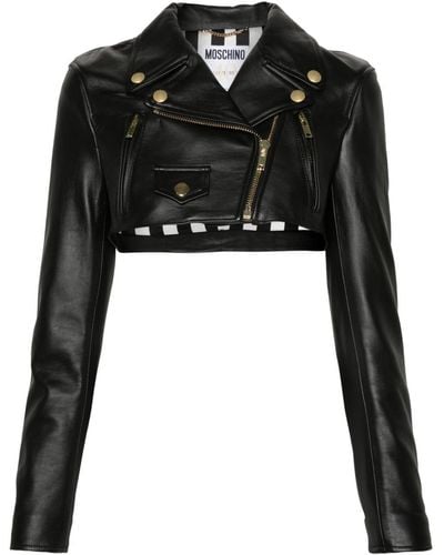 Moschino Leather Biker Jacket - Black