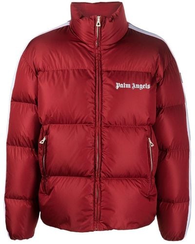 Palm Angels Logo-print Down-feather Padded Jacket - Red