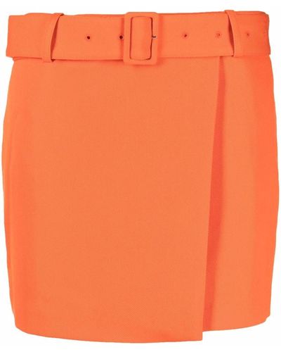 Ami Paris Minifalda de cintura alta con cinturón - Naranja