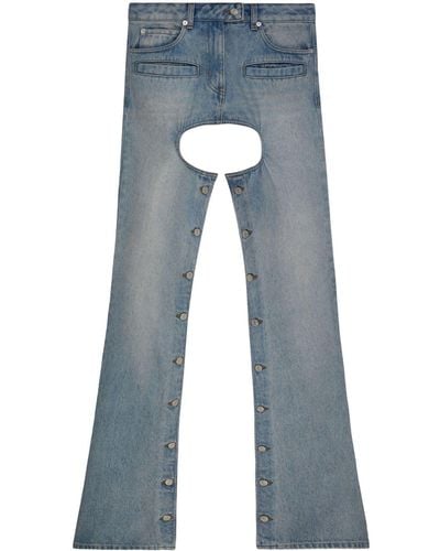 Courreges Pantalon en jean à coupe évasée - Bleu
