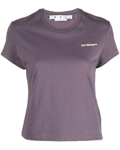Off-White c/o Virgil Abloh Logo-print Cotton T-shirt - Purple