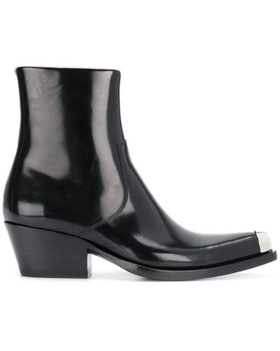 CALVIN KLEIN 205W39NYC Steel Toe Cap Ankle Boots - Black