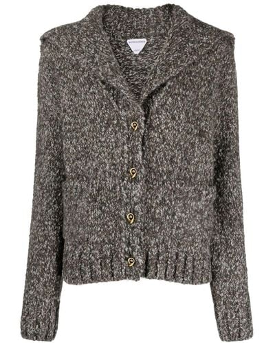 Bottega Veneta Spread-collar Chunky-knit Cardigan - Grey