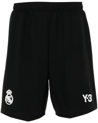 Y-3 Logo-appliqué Track Shorts - Black