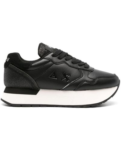Sun 68 Kelly Leather Trainers - Black