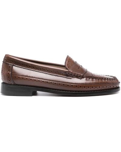 G.H. Bass & Co. Weejuns Brogue Penny Loafers - Brown