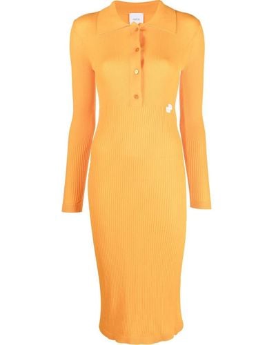 Patou Knitted Polo Dress - Orange