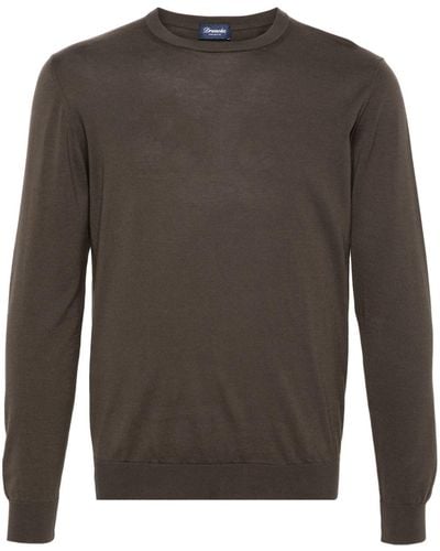 Drumohr Fine-knit Cotton Sweater - Brown