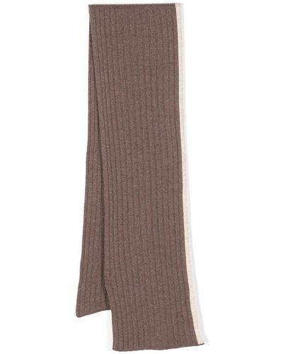 Dell'Oglio Ribbed Knit Scarf - Brown