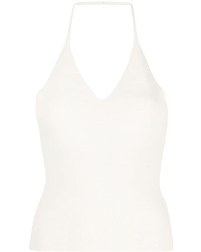 Khaite V-neck Knitted Top - White