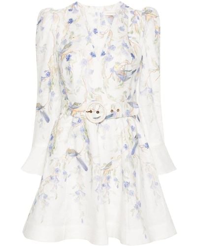 Zimmermann Mini-jurk Met Ceintuur - Wit