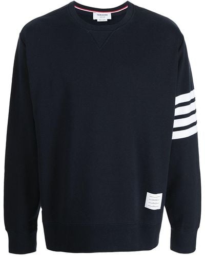 Thom Browne Classic Loop Back Sweatshirt With 4 Bar - Blue