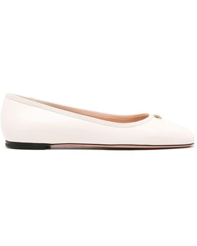 Bally Biuty Leather Ballerina Shoes - Natural