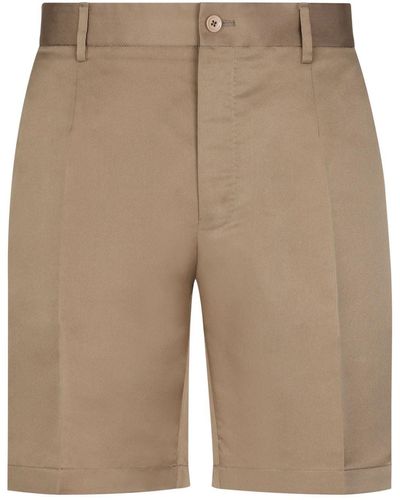 Dolce & Gabbana Geruite Bermuda Shorts - Naturel