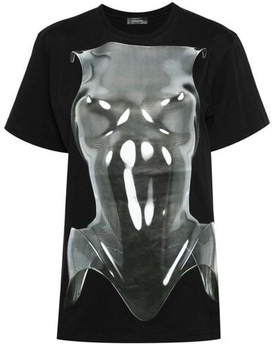 Mugler Camiseta con estampado Fembot Corset - Negro