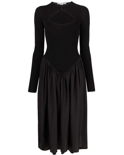 Stella McCartney Panelled Long-sleeved Midi Dress - Black