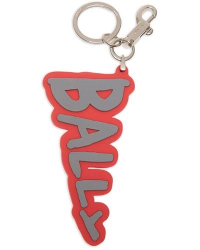 Bally Contrasting Logo Keychain - Red