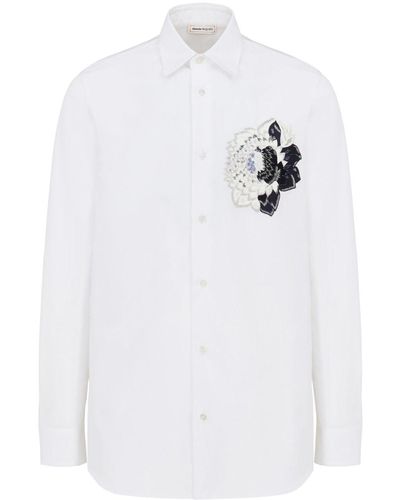 Alexander McQueen Dutch Flower Poplin Shirt - White