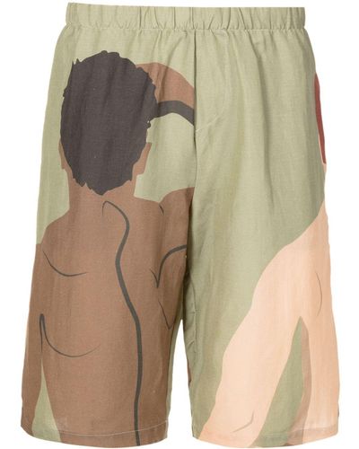 Amir Slama Graphic-print Deck Shorts - Green