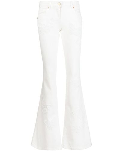 Blumarine Embroidered-motif Flared Jeans - White