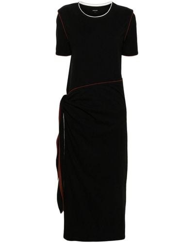 Lemaire Vestido estilo camiseta cruzado - Negro