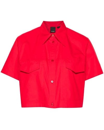Pinko Cropped-Hemd aus Popeline - Rot
