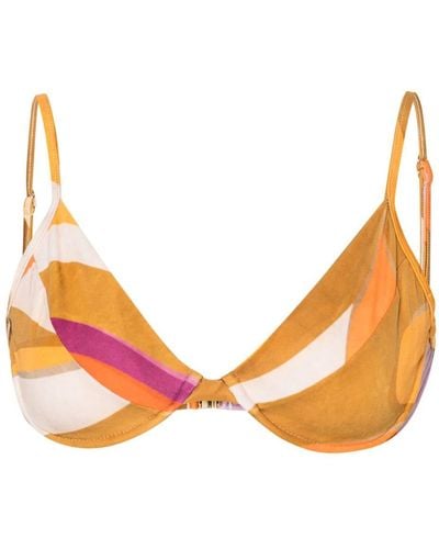 Raquel Diniz Abstract-print Bikini Top - Orange
