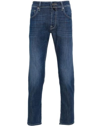 Incotex Jeans Met Toelopende Pijpen - Blauw