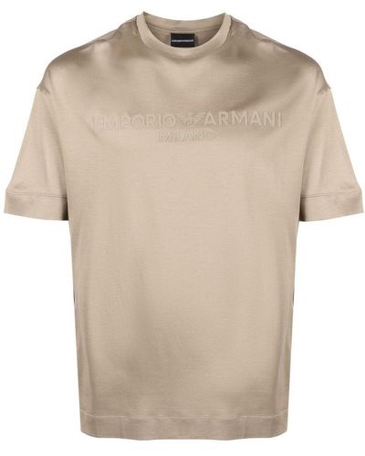 Emporio Armani T-shirt à logo embossé - Neutre