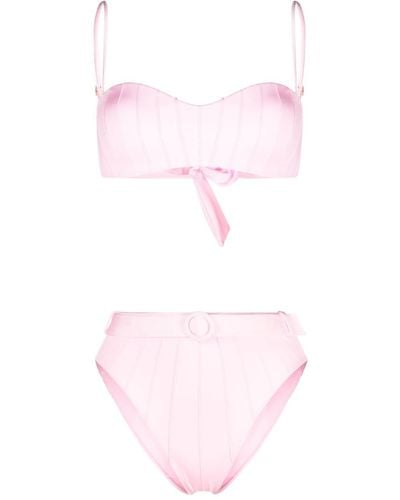 Noire Swimwear Bikini mit hohem Bund - Pink