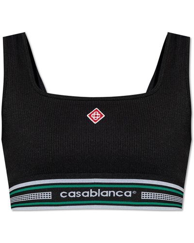 Casablancabrand Cropped-Top mit Logo - Schwarz