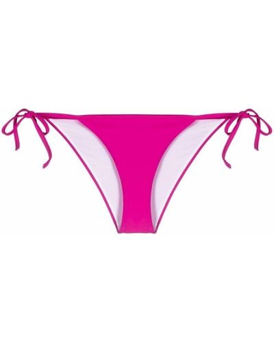 DSquared² D-squared2 Woman's Pink Nylon Bikini Bottoms With Icon Print