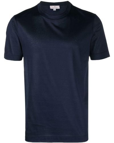 Canali T-Shirt mit rundem Ausschnitt - Blau