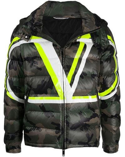 Valentino Garavani Vlogo Camouflage Quilted Puffer Jacket - Multicolour