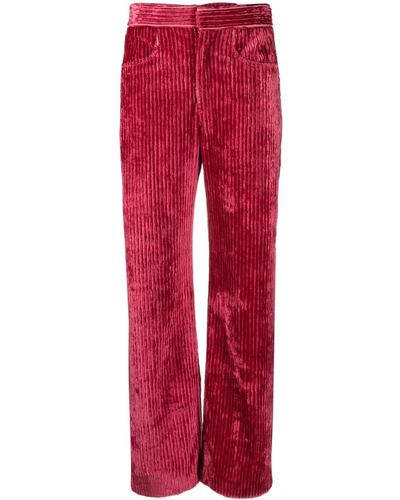 Isabel Marant Pantalones rectos de talle alto - Rojo