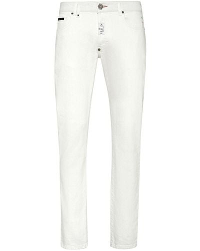Philipp Plein Jeans skinny a vita bassa - Bianco