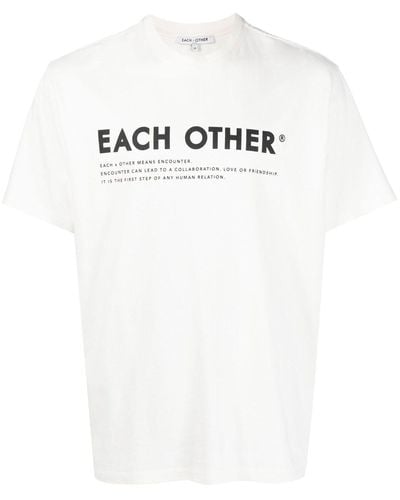 Each x Other T-shirt en coton à logo imprimé - Blanc