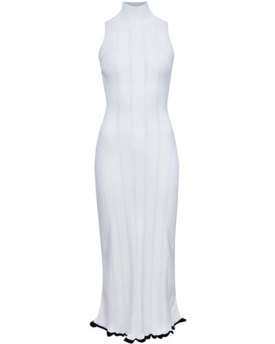Proenza Schouler Pointelle-knit High-neck Dress - White