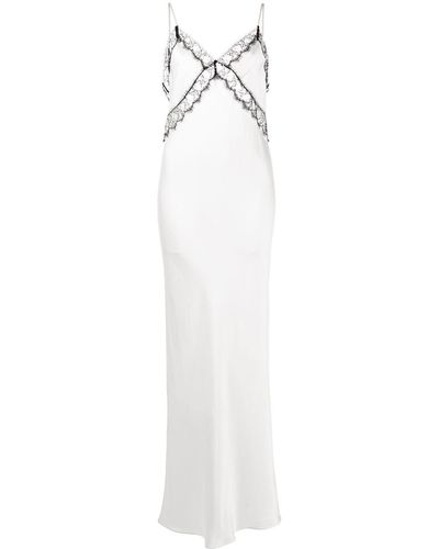 Kiki de Montparnasse Kleid mit Spitzenborten - Weiß