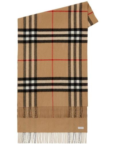 Burberry Reversible Checked Cashmere Scarf - Brown