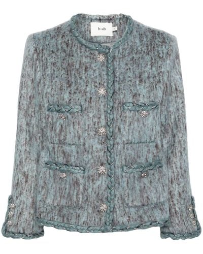 B+ AB Tweed Crystal-embellished Jacket - Blue